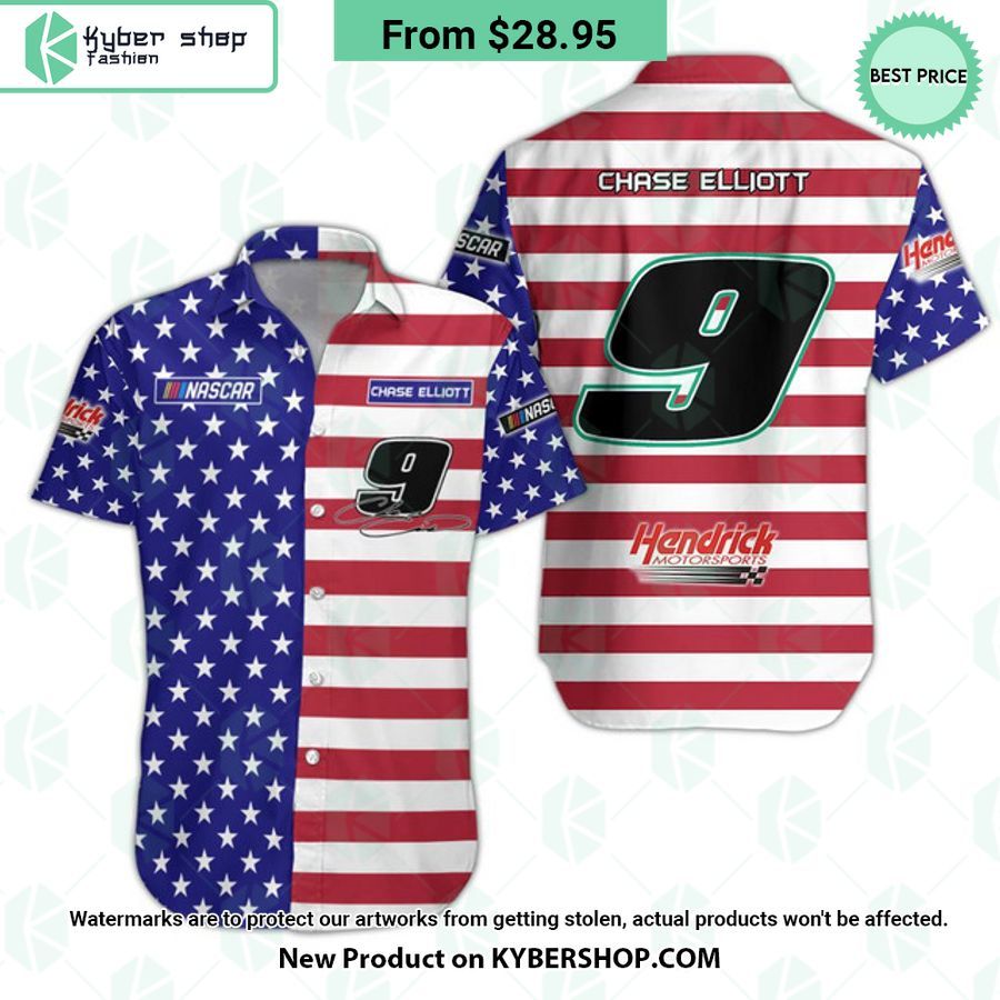 Chase Elliott NASCAR Racing Independence Day Hawaiian Shirt