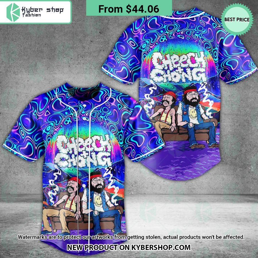 Cheech & Chong Trippy Weed Baseball Jersey
