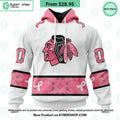 Chicago Blackhawks In October We Wear Pink Breast Cancer Hoodie