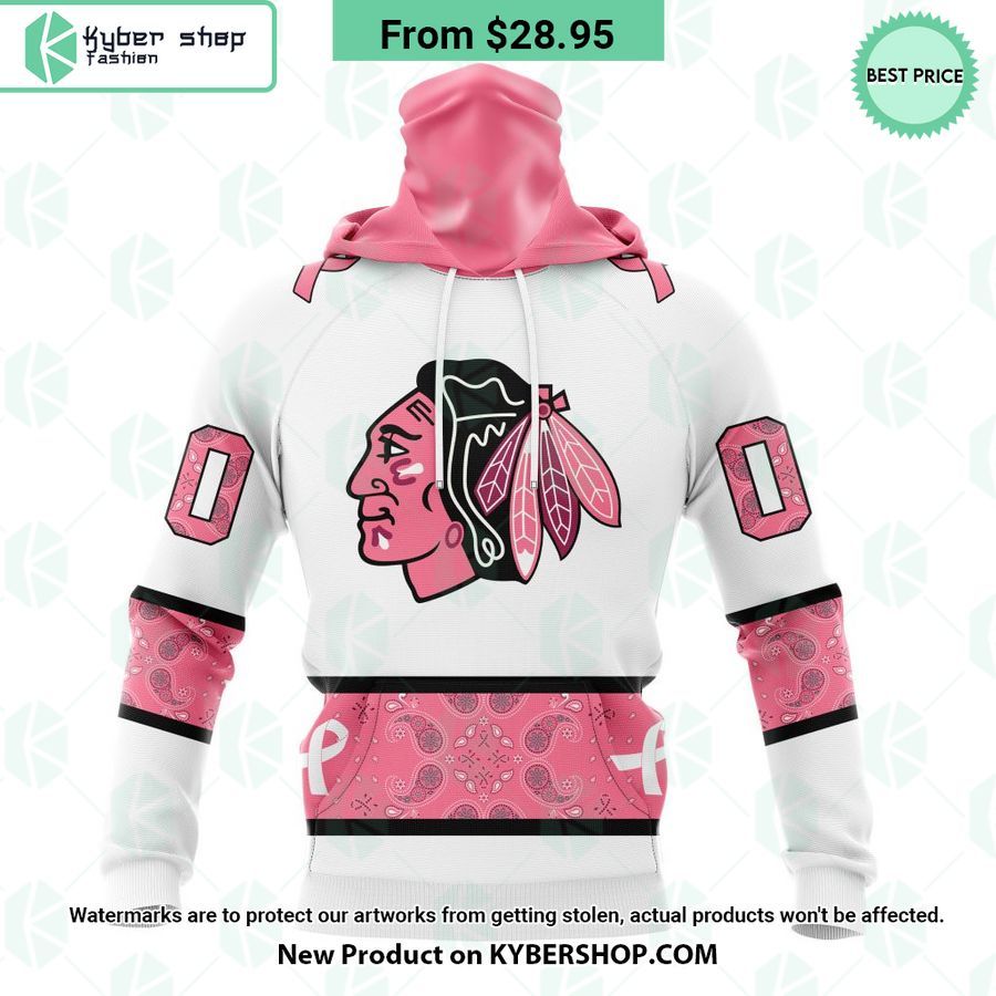Chicago Blackhawks In October We Wear Pink Breast Cancer Hoodie