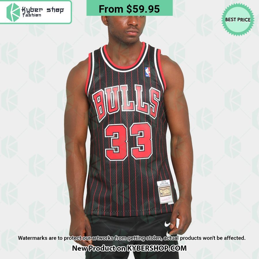 Chicago Bull Scottie Pippen 33 Black Basketball Jersey