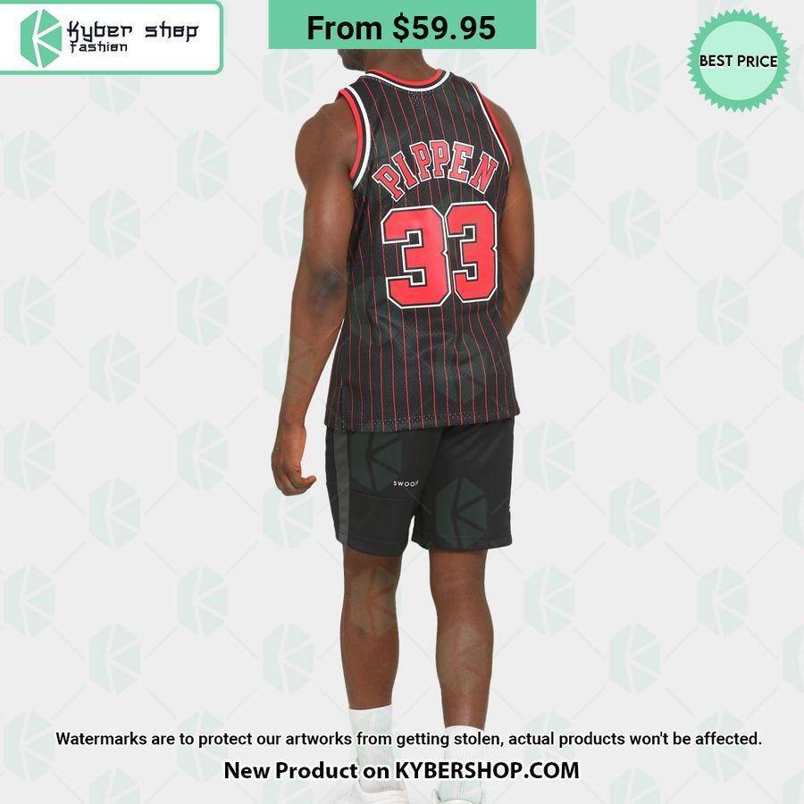 Chicago Bull Scottie Pippen 33 Black Basketball Jersey