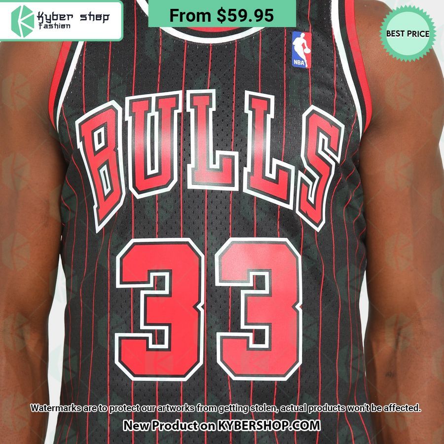 Chicago Bull Scottie Pippen 33 Black Basketball Jersey