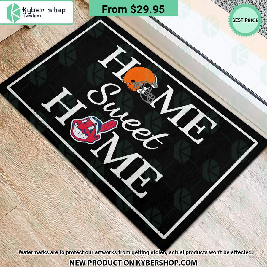 Cleveland Browns Cleveland Guardians Home Sweet Home Doormat