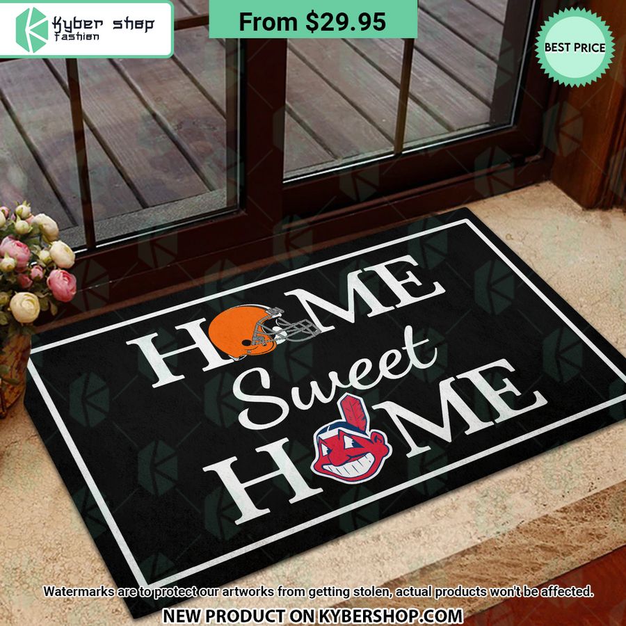 Cleveland Browns Cleveland Guardians Home Sweet Home Doormat