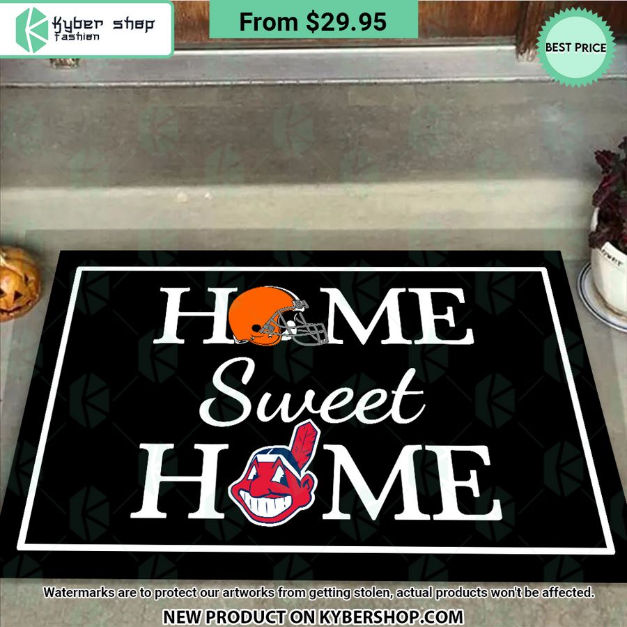 Cleveland Browns Cleveland Guardians Home Sweet Home Doormat
