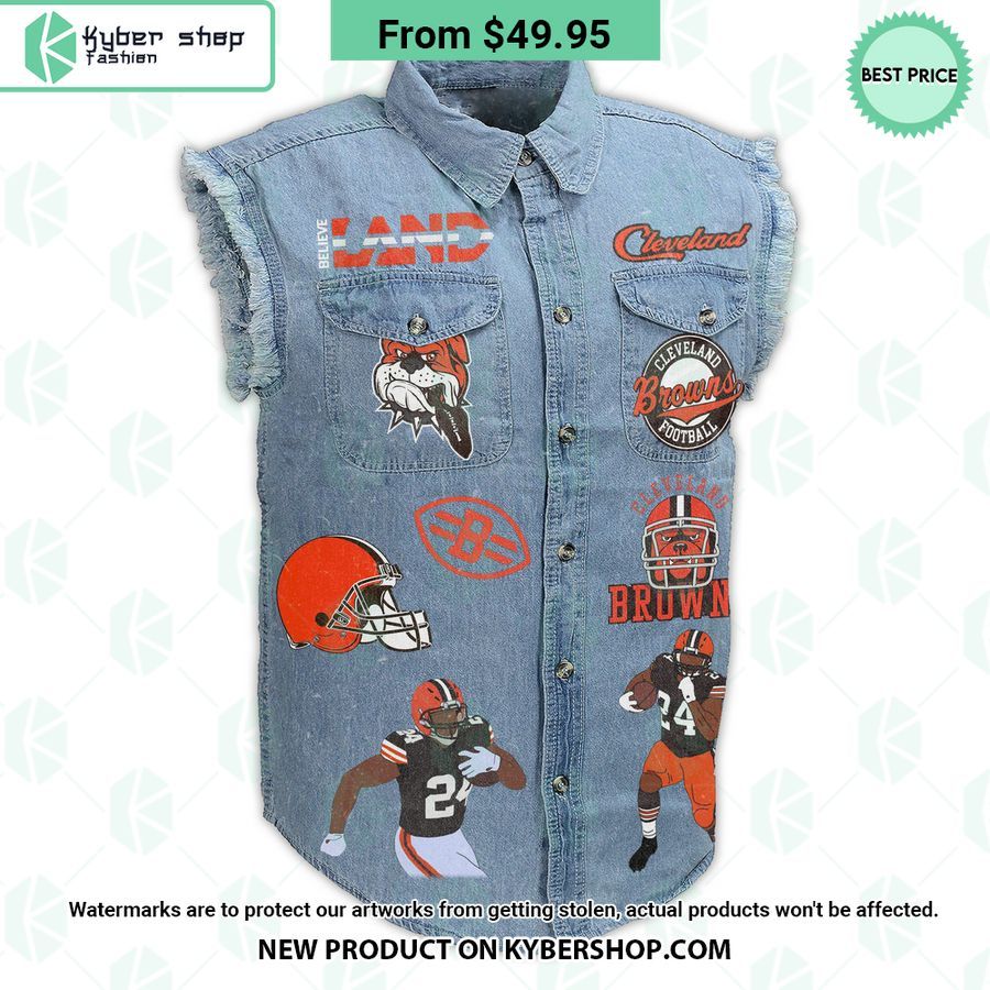 Cleveland Browns Sleeveless Denim Jacket