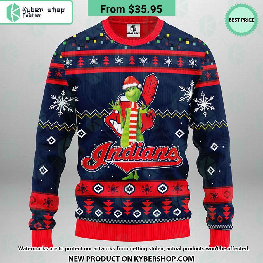Cleveland Indians Grinch Ugly Christmas Sweater