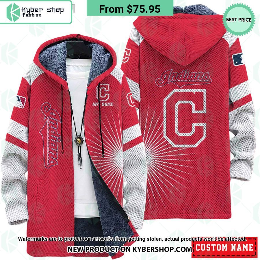 Cleveland Indians MLB CUSTOM Fleece Windbreaker Jacket
