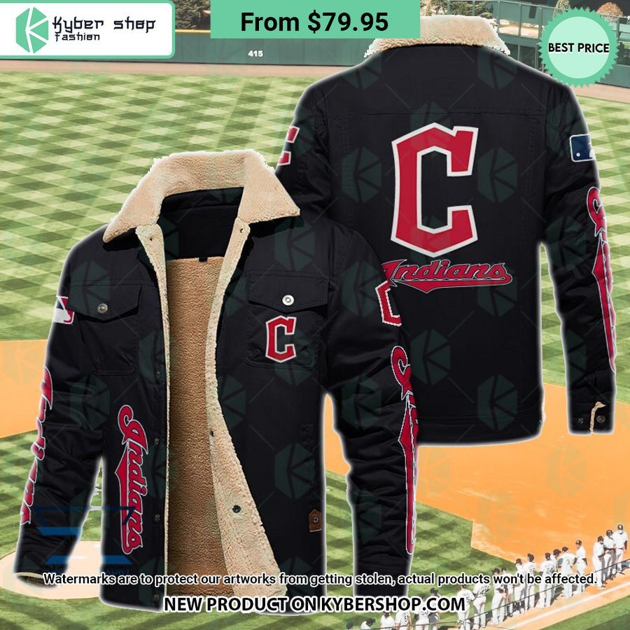 Cleveland Indians MLB Fleece Leather Jacket