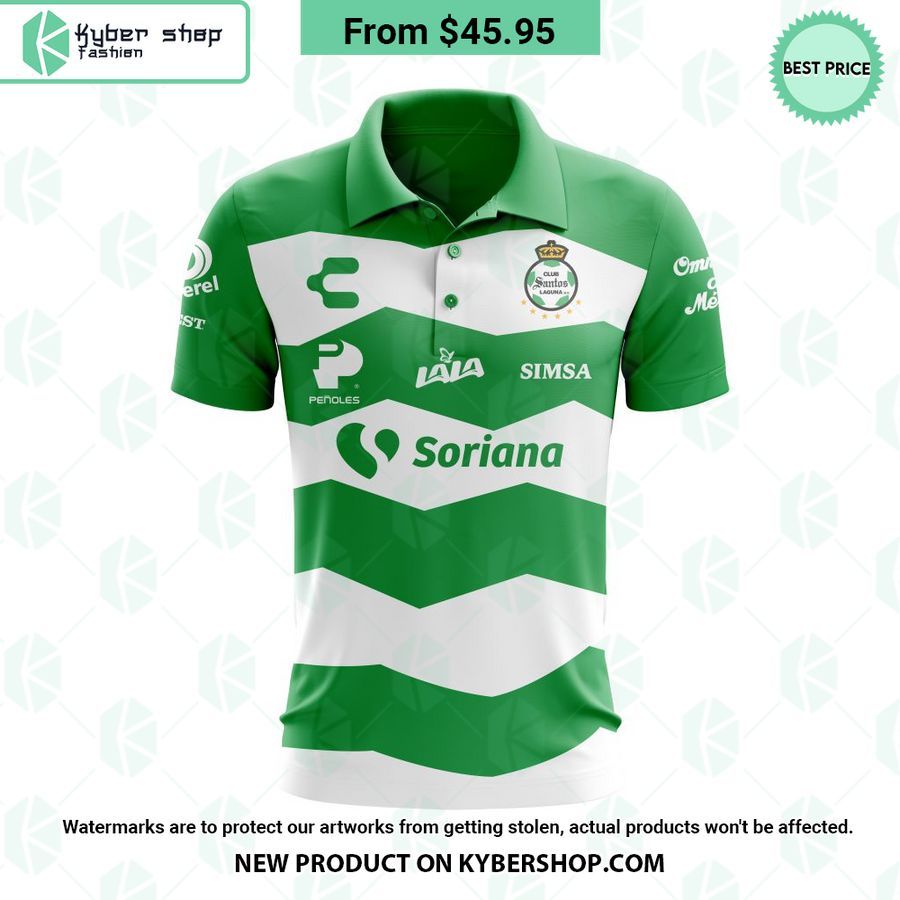 Club Santos Laguna Home Liga MX CUSTOM Polo Shirt
