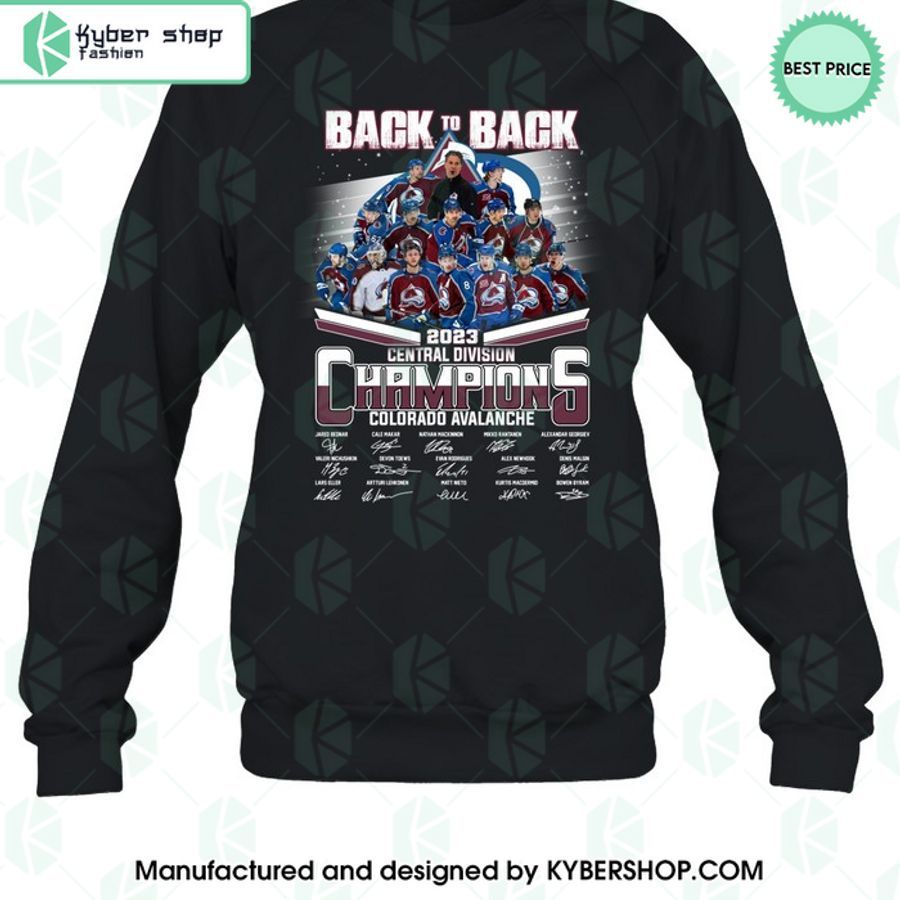 Colorado Avalanche Back To Back 2023 Central Division Champions T Shirt