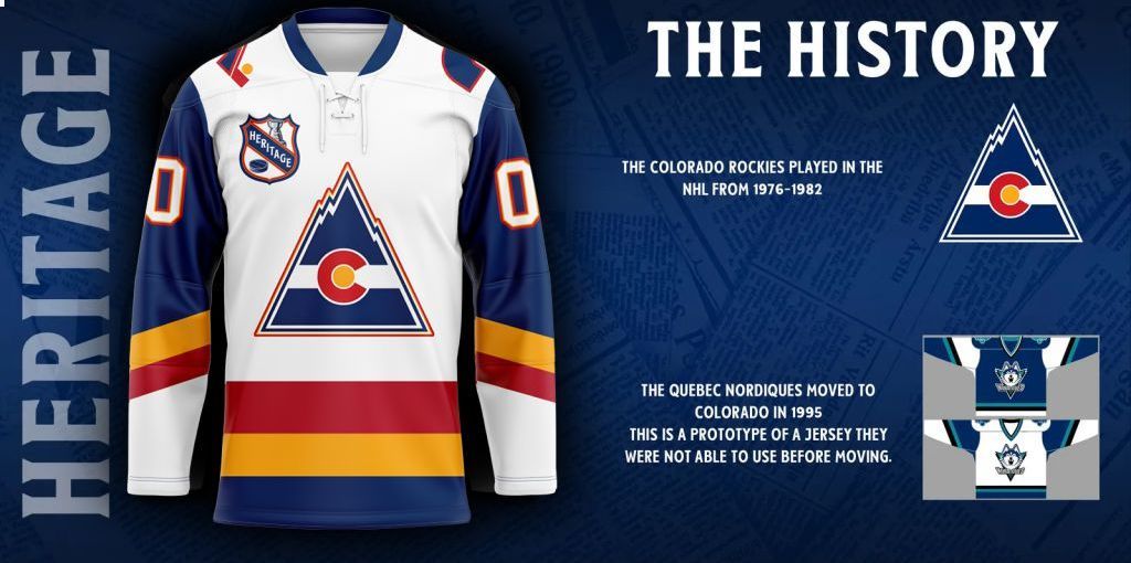 Colorado Avalanche Heritage Concepts team logo Hockey Jersey