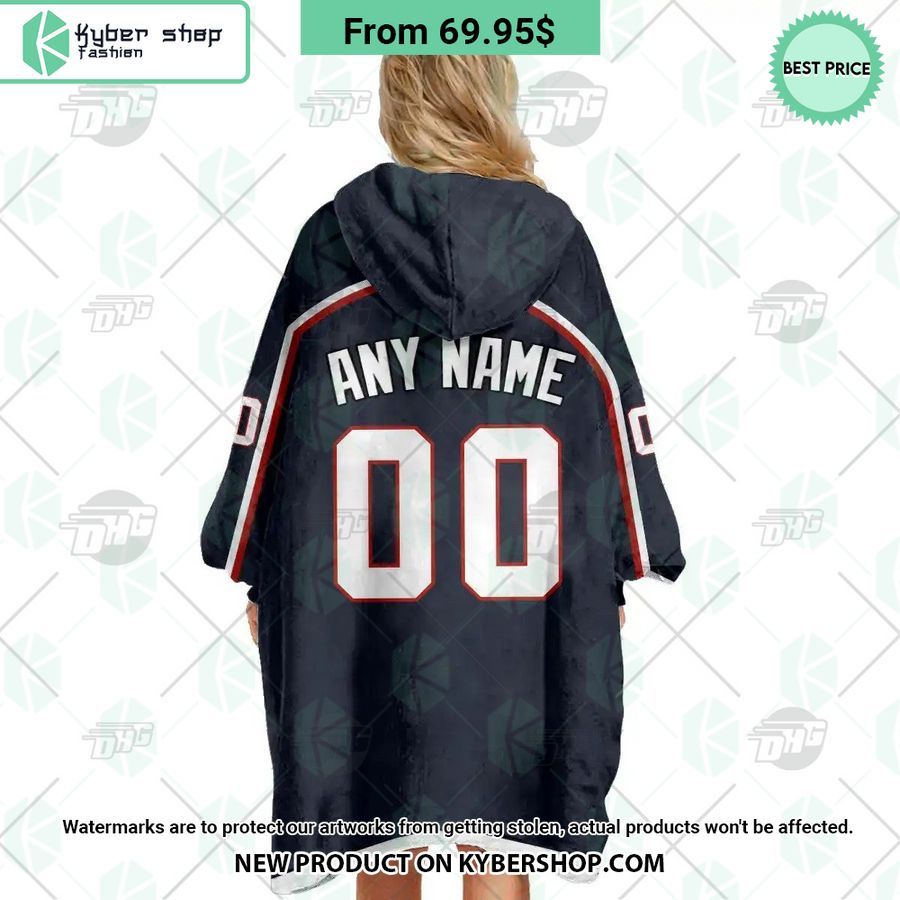 Columbus Blue Jackets black Hoodie Blanket