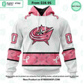 Columbus Blue Jackets In October We Wear Pink Breast Cancer Shirt