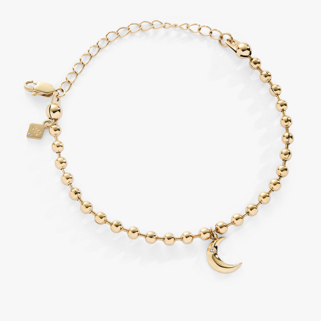 Moon Ball Chain Bracelet T-Shirts