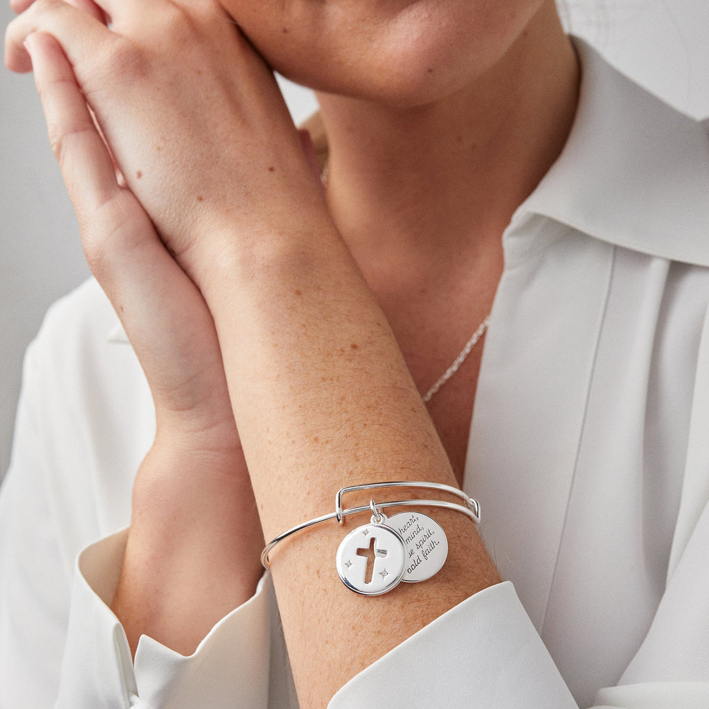 Hidden Message Cross Affirmation Bangle T-Shirts