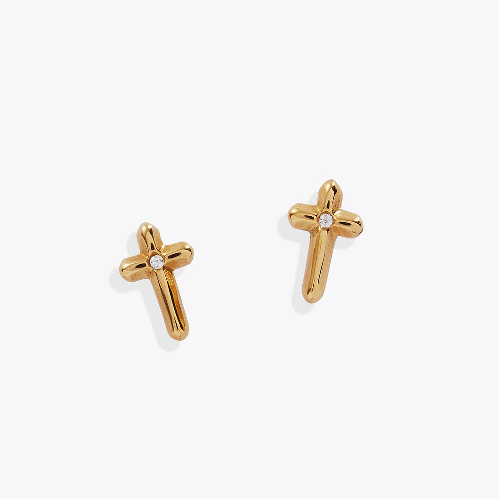 Crystal Cross Mini Stud Earrings T-Shirts