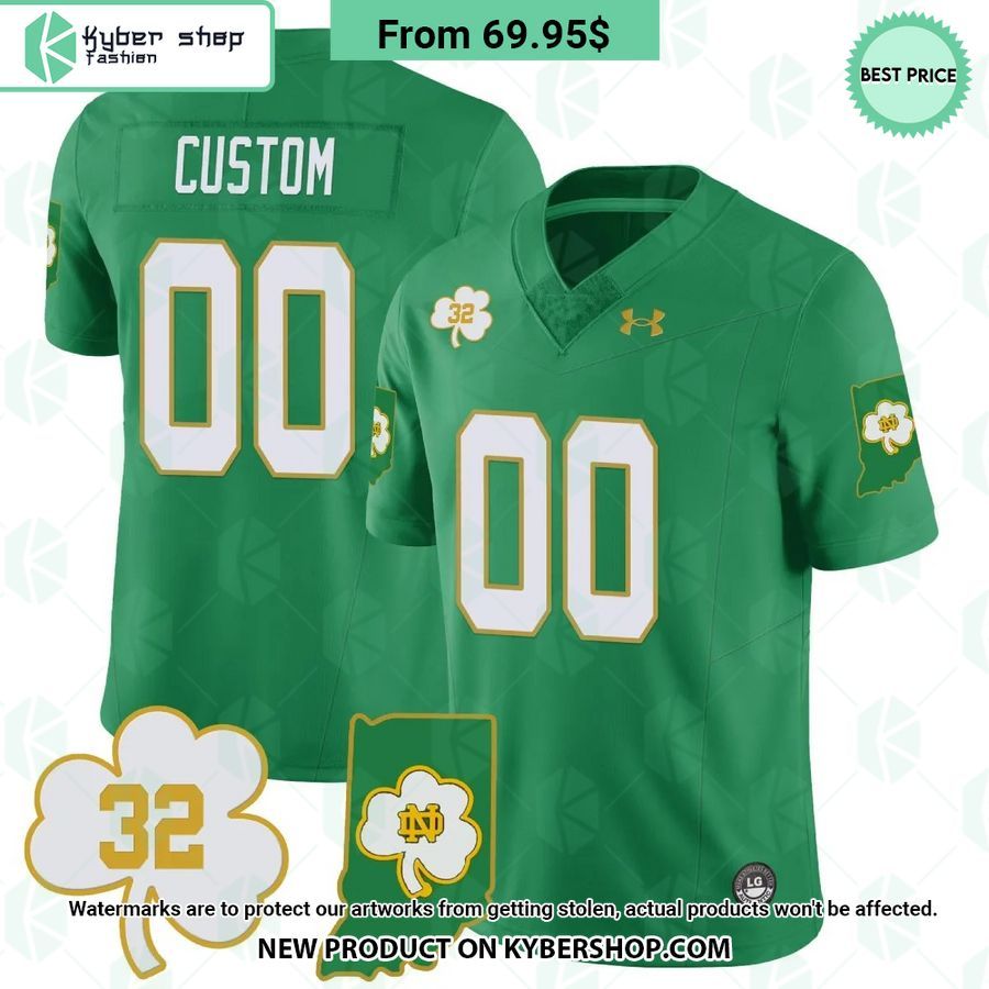 Custom Notre Dame Fighting Irish flag Football Jersey