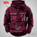 Custom Name & Number Houston Vintage Cargo Zip Hoodies