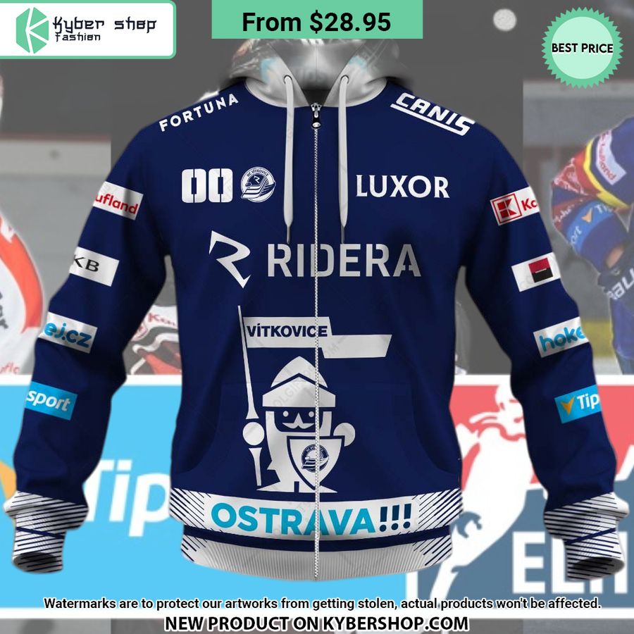 Czech Extraliga HC Vitkovice Ridera Jersey Style CUSTOM Hoodie