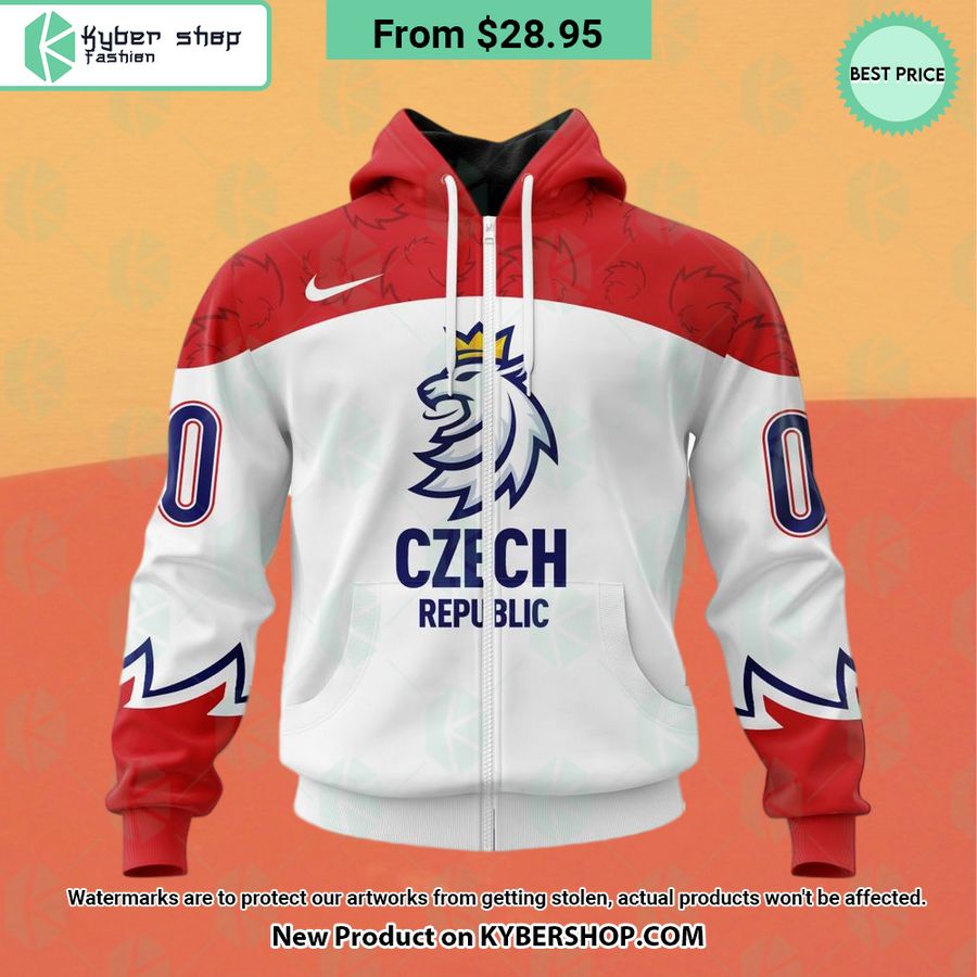 Czech National Ice Hockey White Hoodie, Shirt