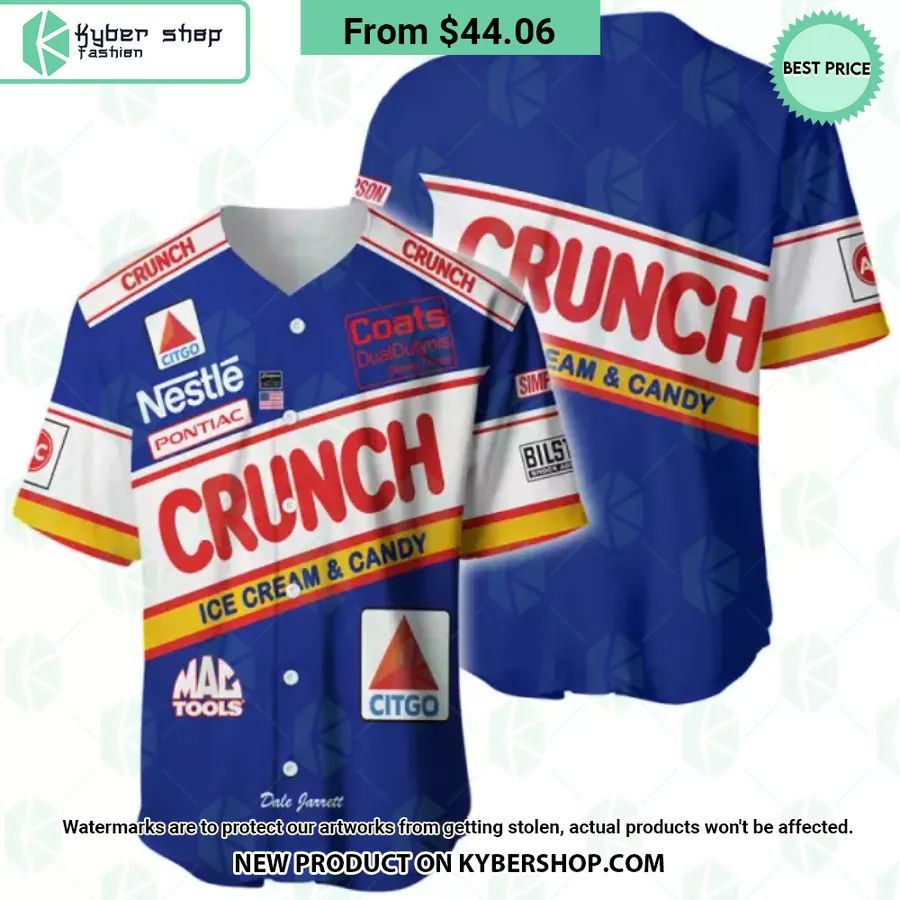 Dale Jarrett Nascar 1990 Nestle Crunch Film Racing Baseball Jersey
