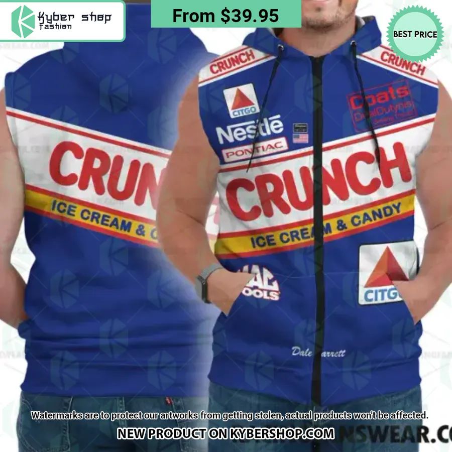 Dale Jarrett Nascar 1990 Nestle Crunch Film Racing Sleeveless Hoodie