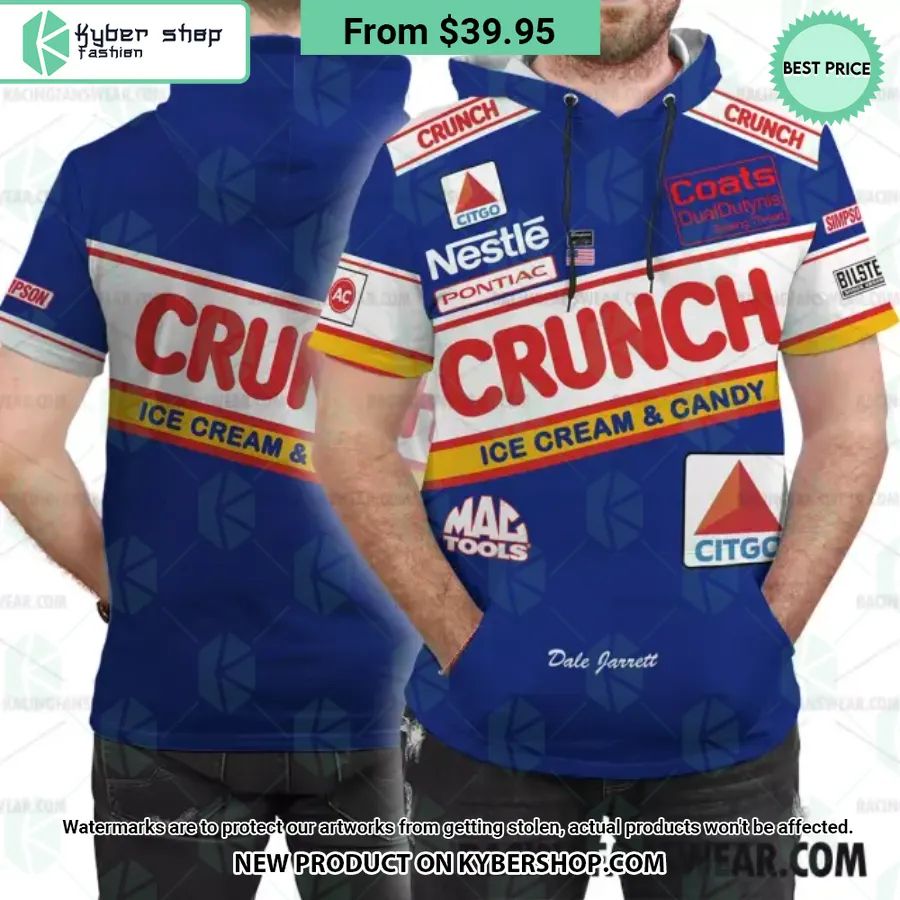 Dale Jarrett Nascar 1990 Nestle Crunch Film Racing Sleeveless Hoodie