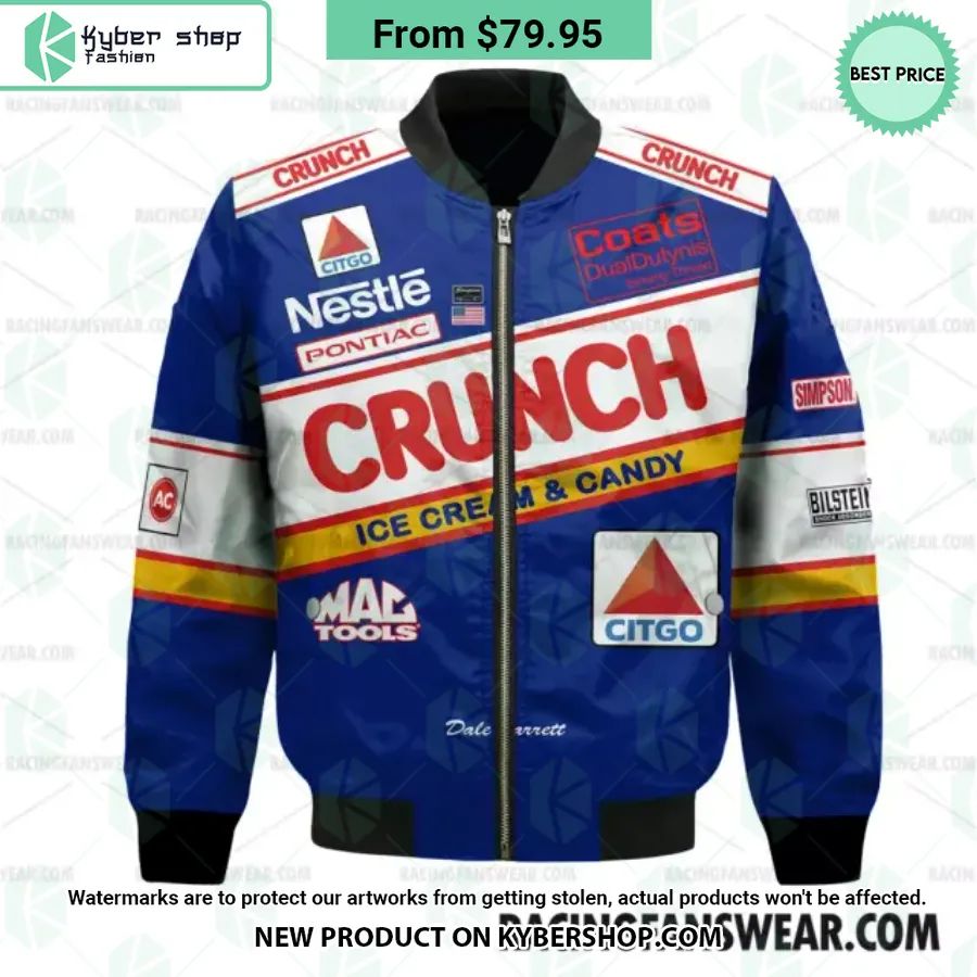 Dale Jarrett Nascar 1990 Nestle Crunch Film Racing Bomber Jacket