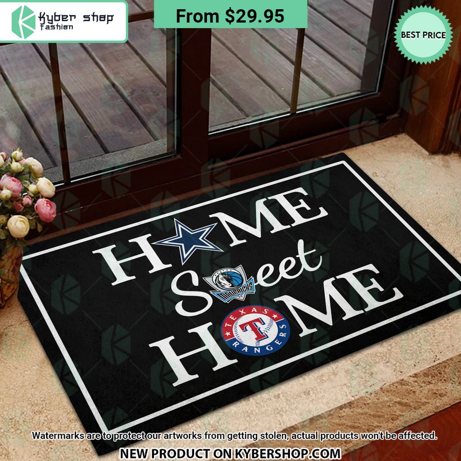 Dallas Cowboys Dallas Mavericks Texas Rangers Home Sweet Home Doormat