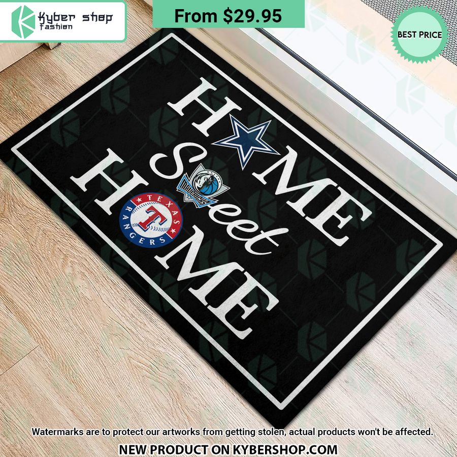 Dallas Cowboys Dallas Mavericks Texas Rangers Home Sweet Home Doormat