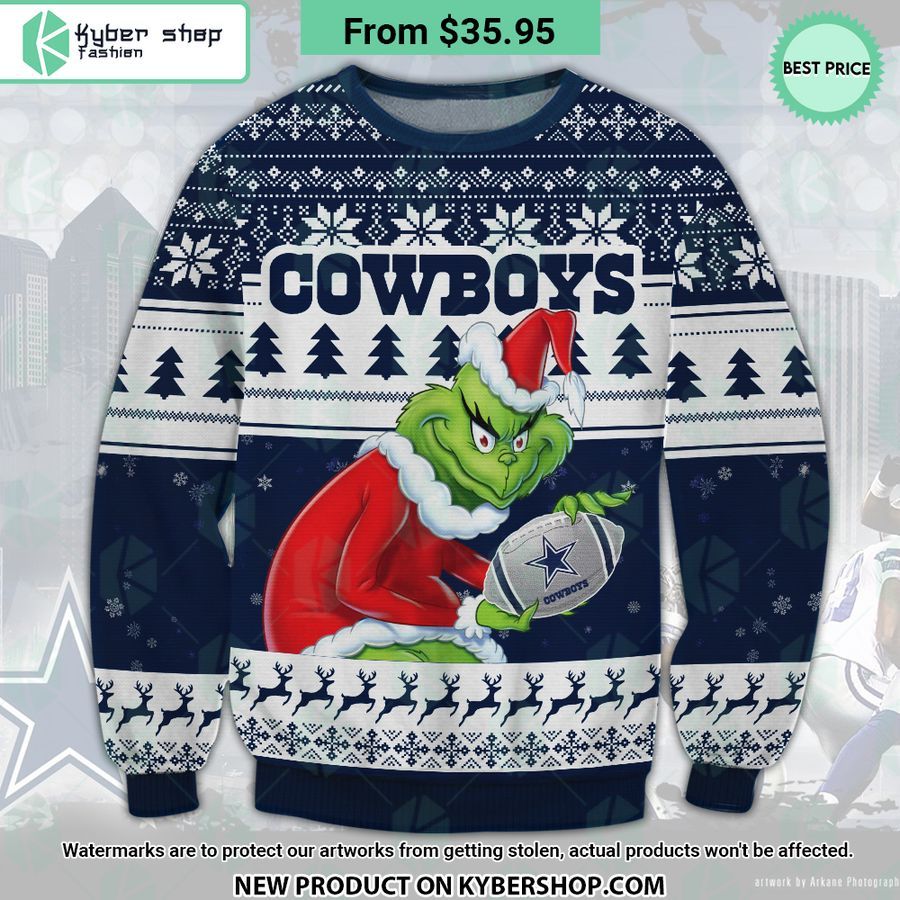 Dallas Cowboys Grinch Ugly Christmas Sweater