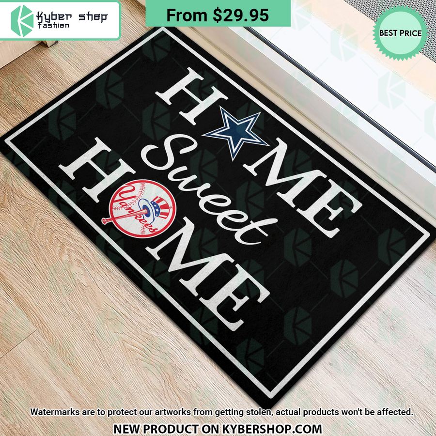 Dallas Cowboys New York Yankees Home Sweet Home Doormat