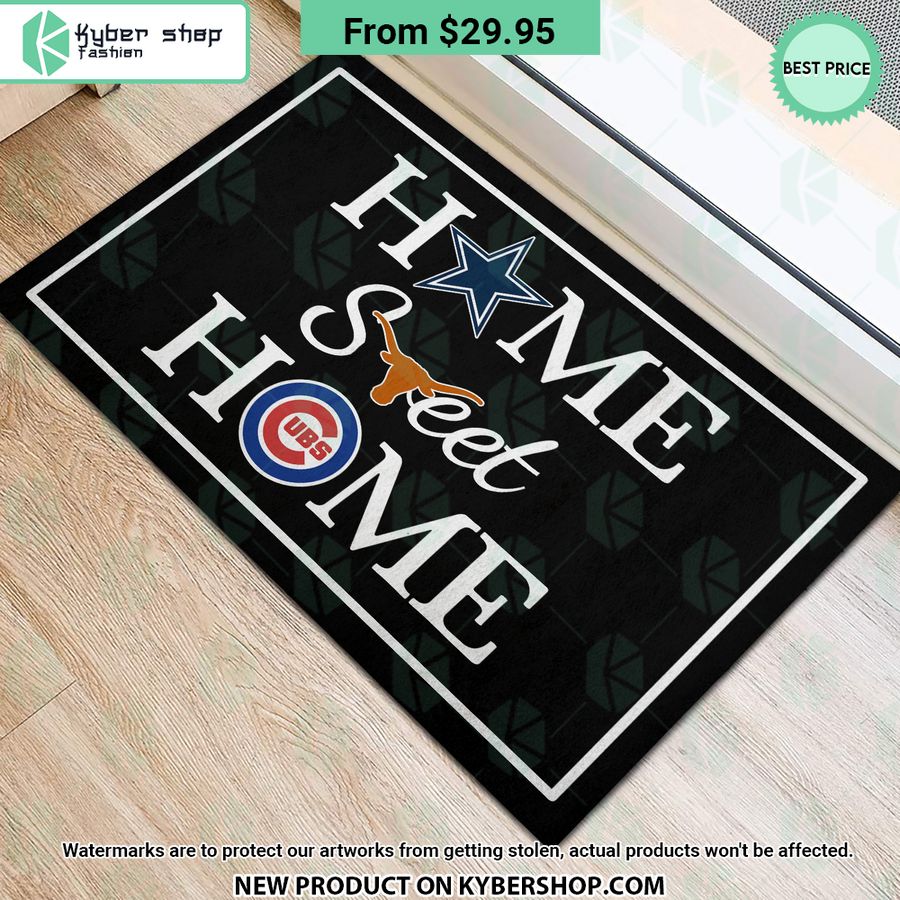 Dallas Cowboys Texas Longhorns Texas Rangers Home Sweet Home Doormat