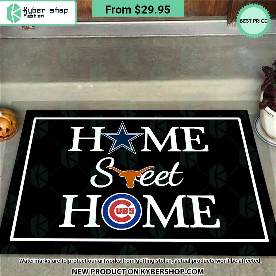 Dallas Cowboys Texas Longhorns Texas Rangers Home Sweet Home Doormat