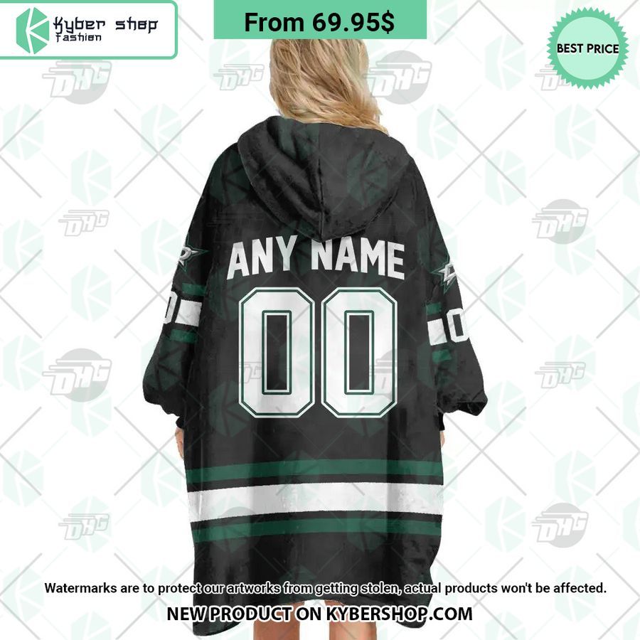 Dallas Stars black Hoodie Blanket