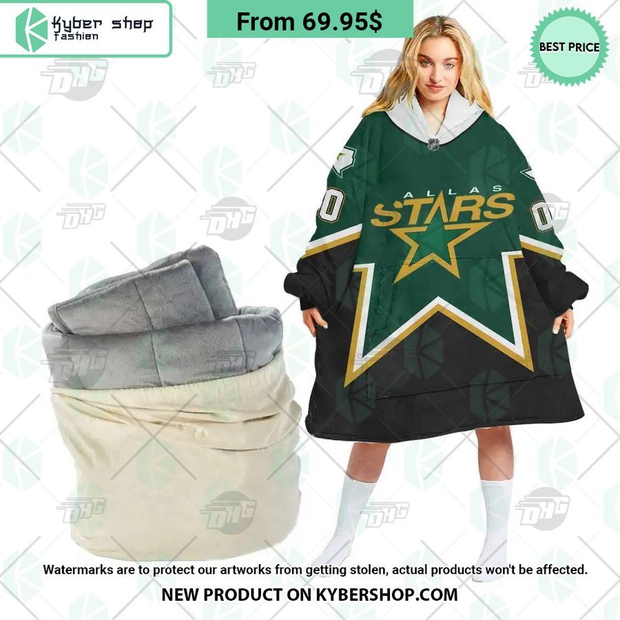 Dallas Stars green Hoodie Blanket