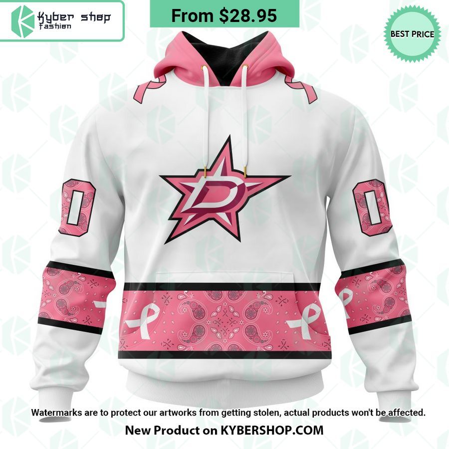 Dallas Stars In October We Wear Pink Breast Cancer Hoodie