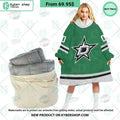 Dallas Stars logo green Hoodie Blanket