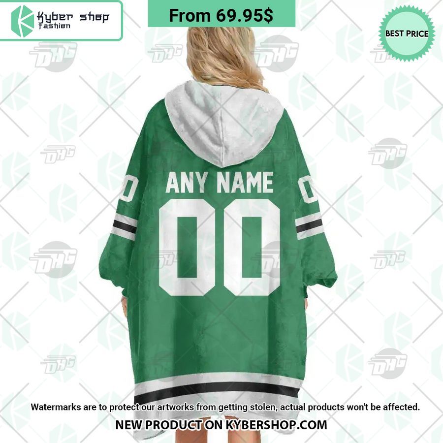Dallas Stars logo green Hoodie Blanket