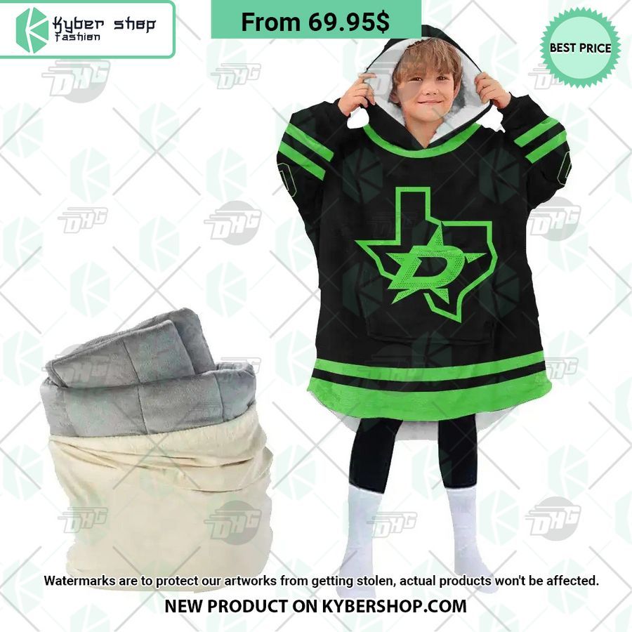 Dallas Stars logo Hoodie Blanket