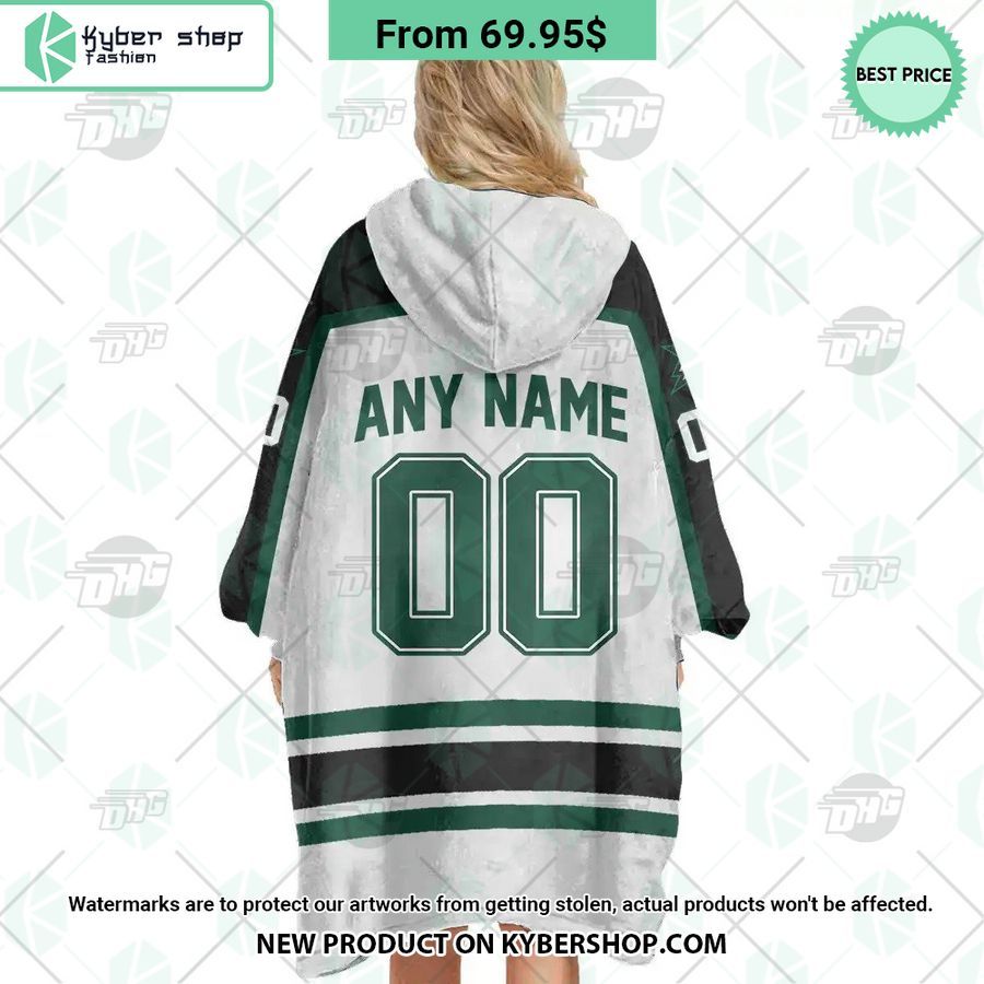 Dallas Stars white Hoodie Blanket