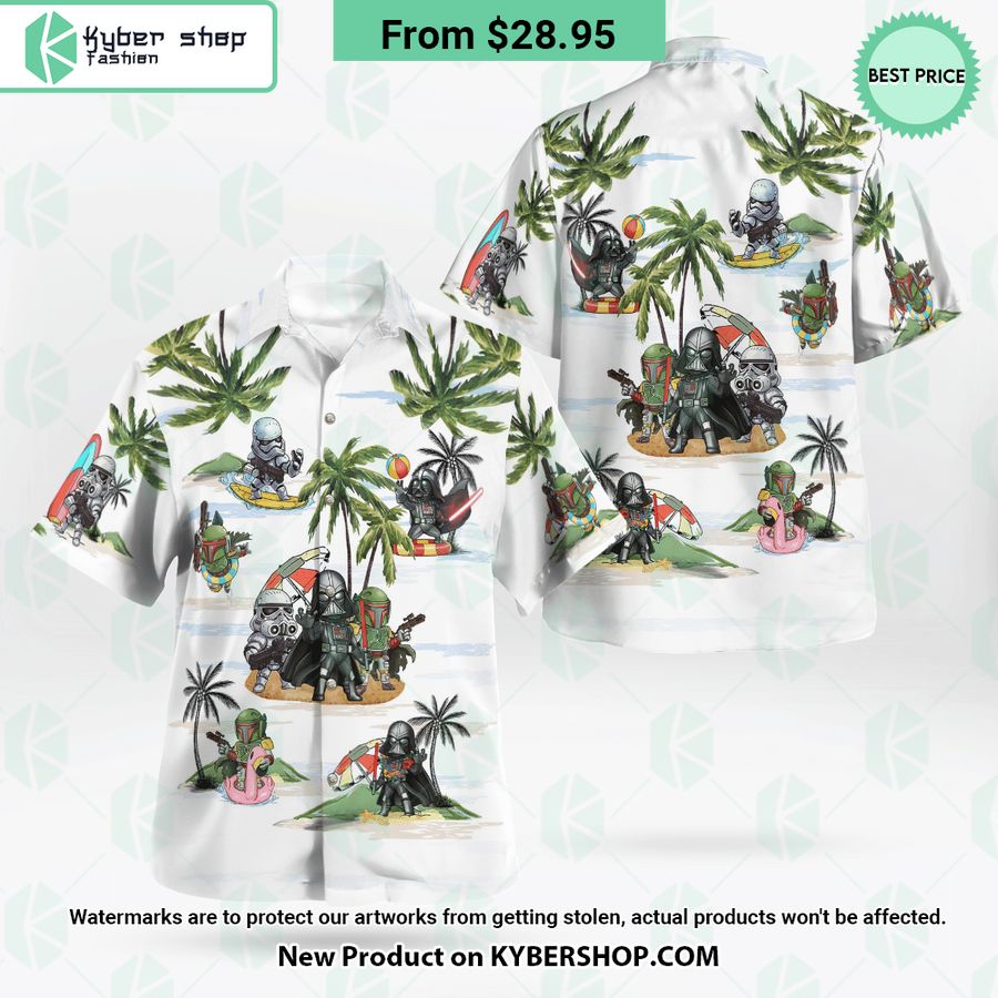 Darth Vader Boba Fett Stormtrooper Summer Time Hawaiian Shirt Shorts