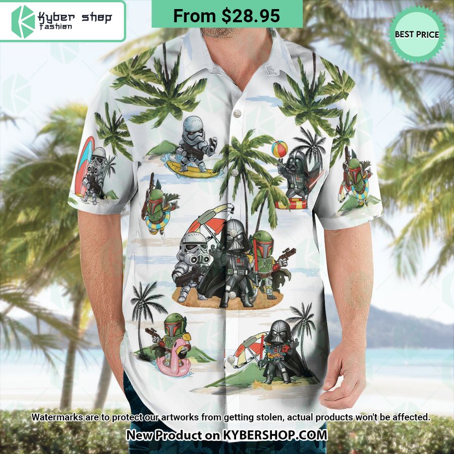 Darth Vader Boba Fett Stormtrooper Summer Time Hawaiian Shirt Shorts