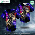 Death Art Samurai Skull Baseball Jersey