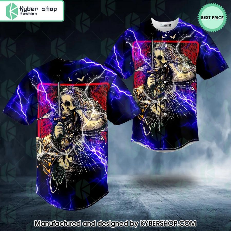 Death Art Samurai Skull Baseball Jersey