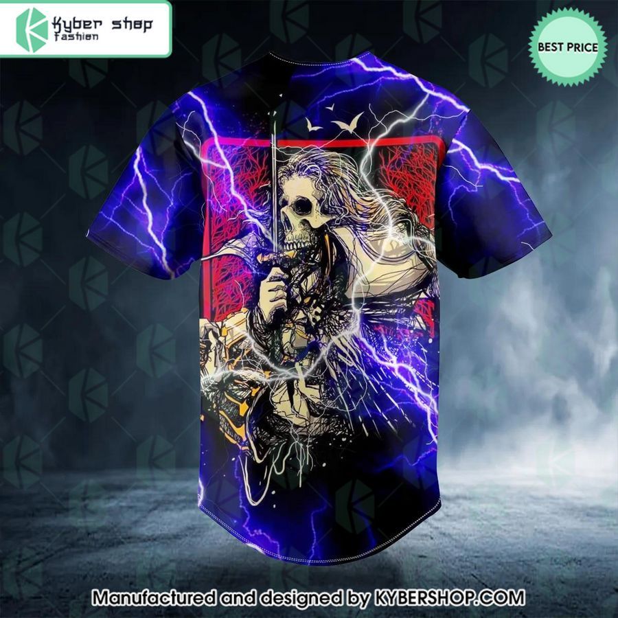 Death Art Samurai Skull Baseball Jersey