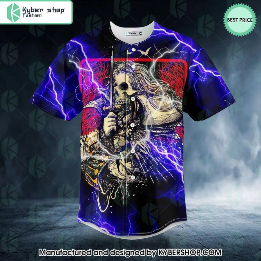 Death Art Samurai Skull Baseball Jersey