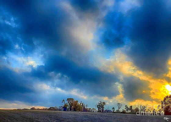 December Sunset Print Unisex , , , Long Sleeve Tee